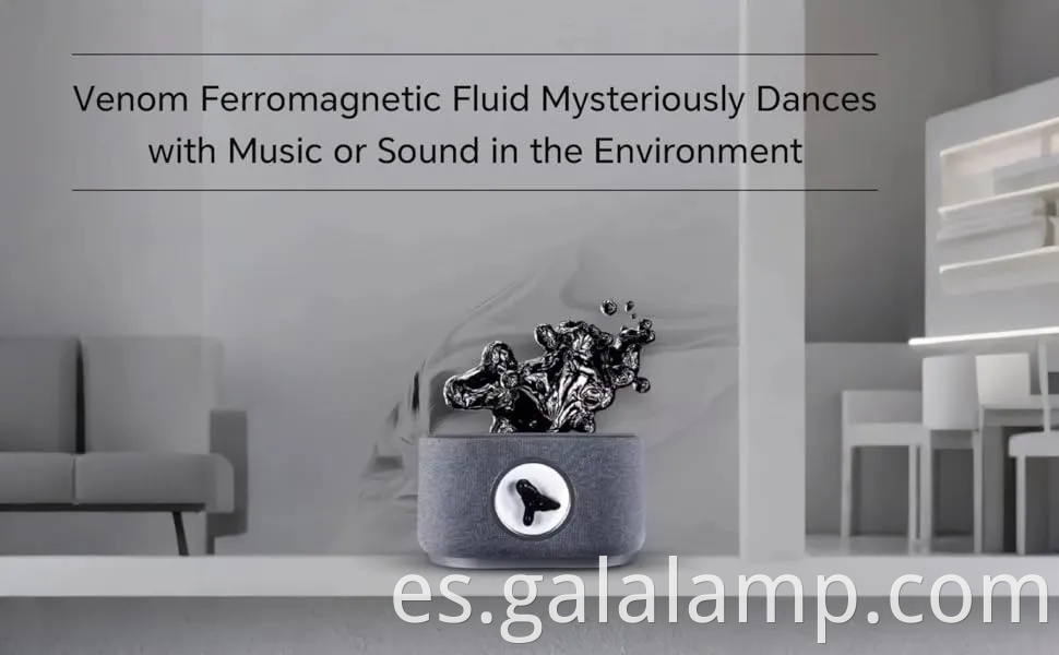 Visualizador de sonido ferrofluid con altavoz ferrofluid y ritmo musical